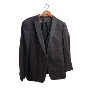 Calvin Klein Extreme Slim Fit Black Tuxedo Jacket Mens 44R 100% Wool Satin Lape